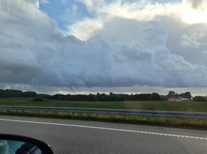 Imponerende skypumpe kunne ses over Sydsjælland